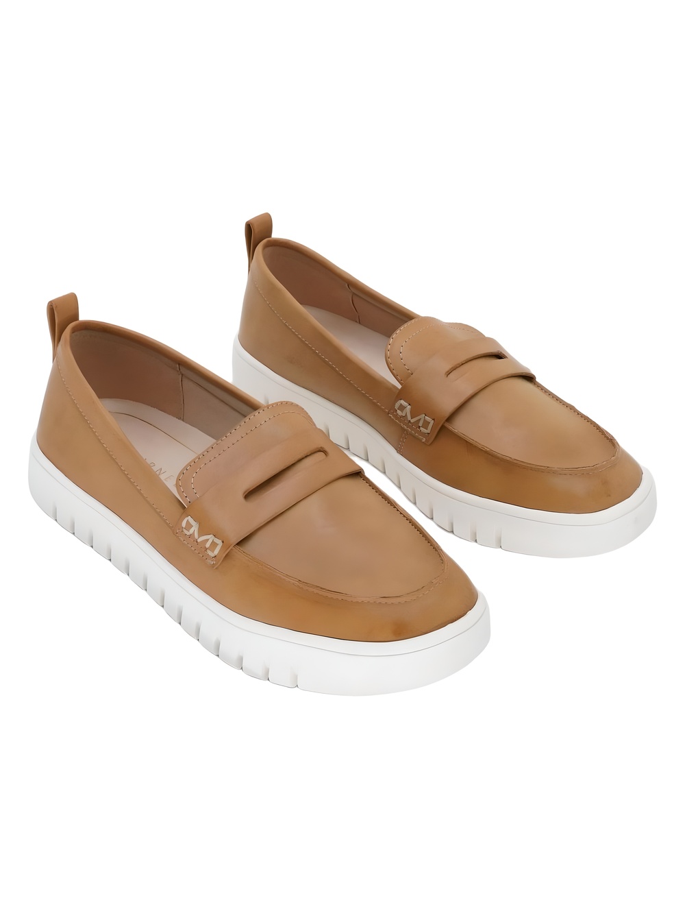 Journee Collection Tayla Tan Faux Leather Penny Loafer Sneaker Shoes Size 8.5M